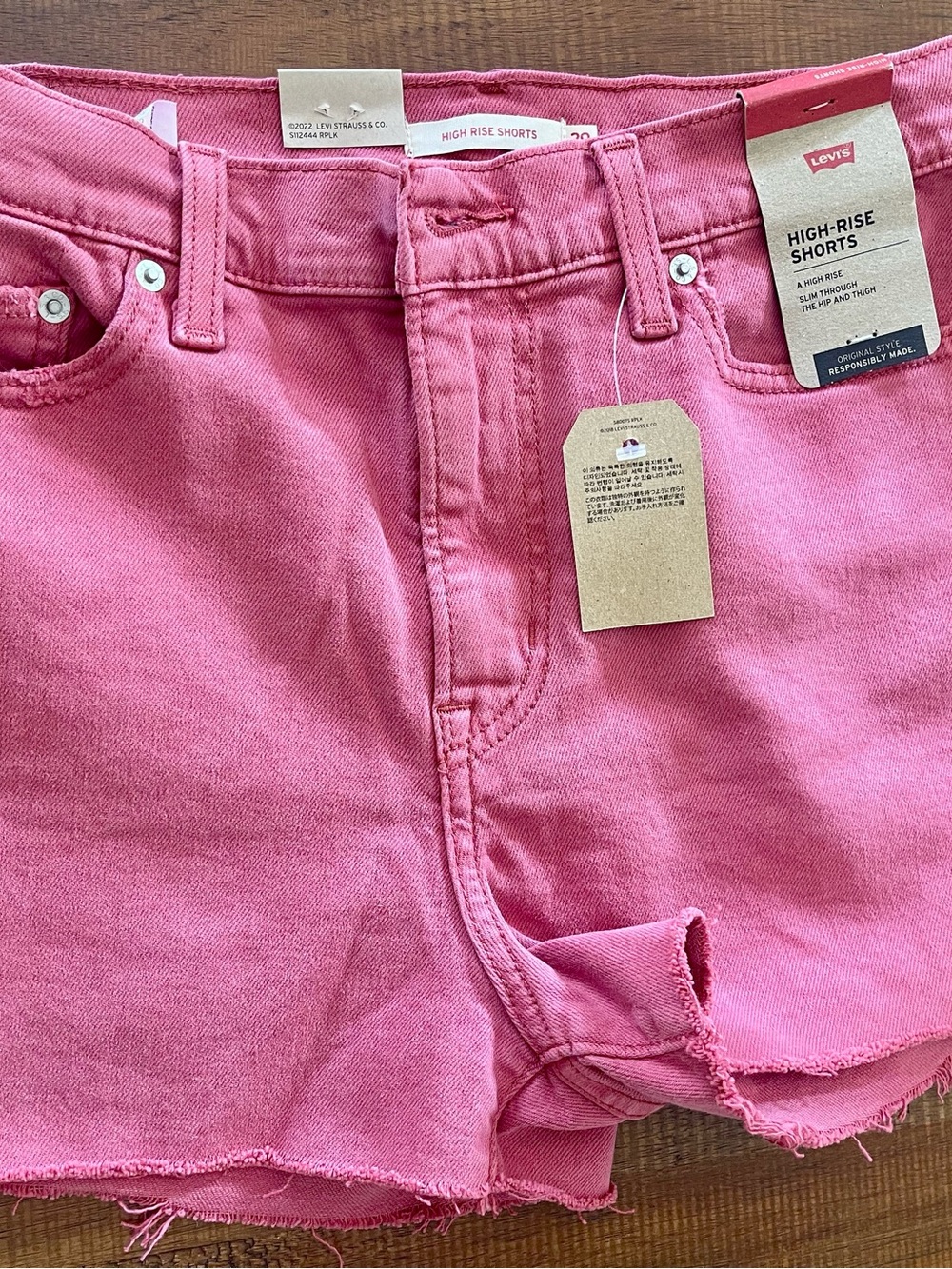 Levi's Pink High-Rise Denim Shorts